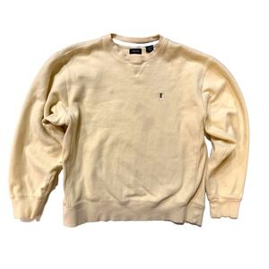 Vintage IZOD Crewneck Sweatshirt‎ Mens Med Yellow 90s Y2K Minimal Embroidered